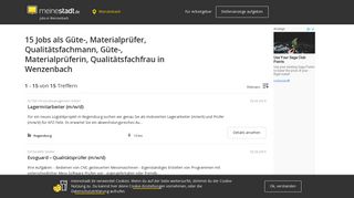 
                            10. 7 freie Jobs als Güte-, Materialprüfer, Qualitätsfachmann, Güte ...