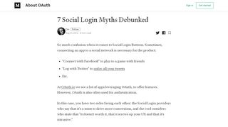 
                            8. 7 Social Login Myths Debunked – About OAuth – Medium