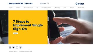 
                            5. 7 Steps to Implement Single Sign-On - Smarter With Gartner