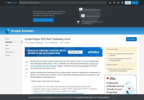 
                            3. 7 - system/ajax 502 Bad Gateway error - Drupal Answers