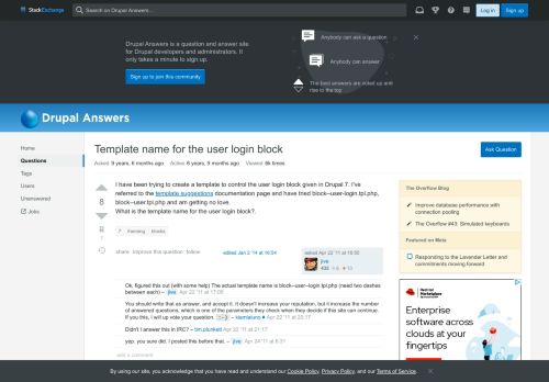 
                            5. 7 - Template name for the user login block - Drupal Answers