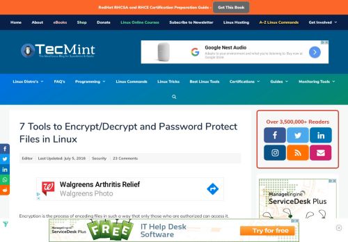 
                            8. 7 Tools to Encrypt/Decrypt and Password Protect Files in Linux - Tecmint