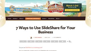 
                            10. 7 Ways to Use SlideShare for Your Business : Social Media Examiner