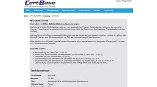 
                            13. 70-346: Verwalten von Office 365 Identitäten und ... - CertBase