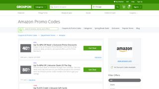 
                            7. 75% Off Amazon Coupons, Promo Codes & Deals 2019 - Groupon