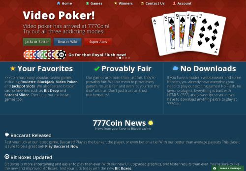 
                            1. 777Coin - The Exciting Bitcoin Casino
