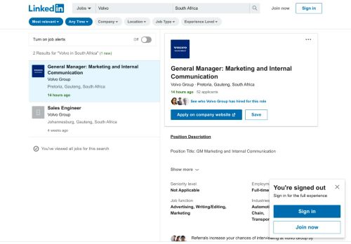 
                            9. 79 Volvo jobs in South Africa - LinkedIn