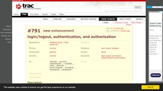 
                            8. #791 (login/logout, authentication, and authorization) – The Trac Project