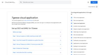 
                            5. 7geese cloud application - Cloud Identity Help - Google Support