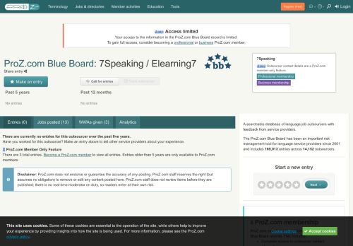 
                            5. 7Speaking / Elearning7 (France) - ProZ.com Blue Board record