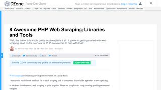 
                            11. 8 Awesome PHP Web Scraping Libraries and Tools - DZone Web Dev