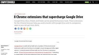 
                            11. 8 Chrome extensions that supercharge Google Drive | Computerworld
