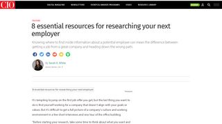 
                            12. 8 essential resources for researching your next employer | CIO