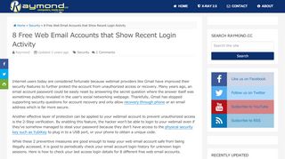 
                            8. 8 Free Web Email Accounts that Show Recent Login Activity ...