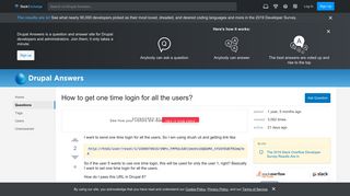 
                            10. 8 - How to get one time login for all the users? - Drupal Answers