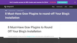 
                            6. 8 Must-Have Grav Plugins to round-off Your Blog's Installation - SitePoint