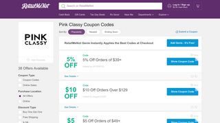 
                            9. 8% Off Pink Classy Coupon, Promo Codes - RetailMeNot