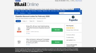 
                            8. 8% OFF with Expedia discount codes | February 2019 - Daily Mail