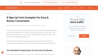 
                            10. 8 Sign Up Form Examples For Easy & Breezy Conversions - Neil Patel