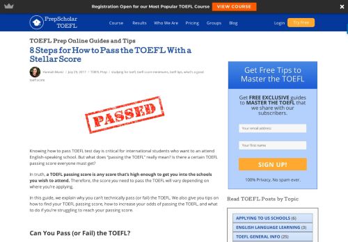 
                            13. 8 Steps for How to Pass the TOEFL With a Stellar Score • PrepScholar ...