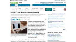 
                            12. 8 tips to use internet banking safely - The Economic Times