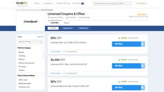 
                            3. 80% OFF Limeroad Coupons & Offers | Buy 1 Get 2 Free | Feb 2019