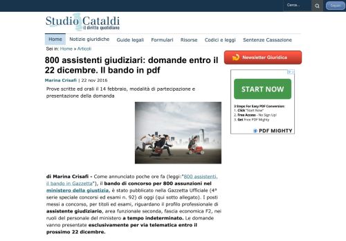 
                            9. 800 assistenti giudiziari: domande entro il 22 dicembre. Il bando in pdf