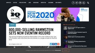 
                            8. 800,000-selling Rammstein sets new Eventim record | IQ Magazine