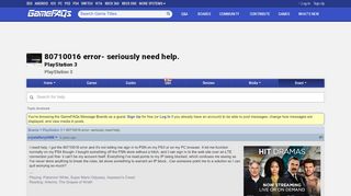 
                            3. 80710016 error- seriously need help. - PlayStation 3 Message Board ...