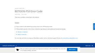 
                            1. 80710016 PS3 Error Code - PlayStation