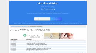 
                            11. 814-835-#### (Erie,Pennsylvania) Phone Directory - NumberHidden