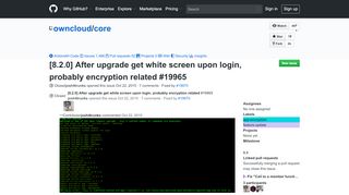 
                            5. [8.2.0] After upgrade get white screen upon login, probably ... - GitHub