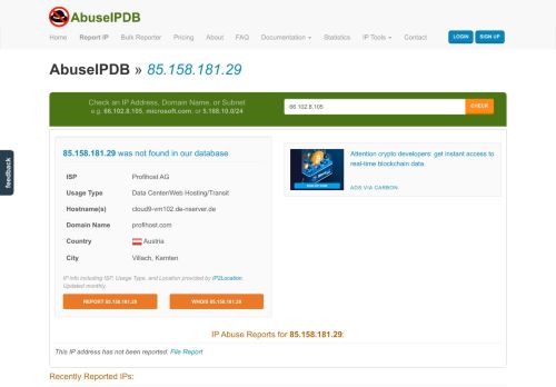 
                            13. 85.158.181.29 | Profihost AG | AbuseIPDB