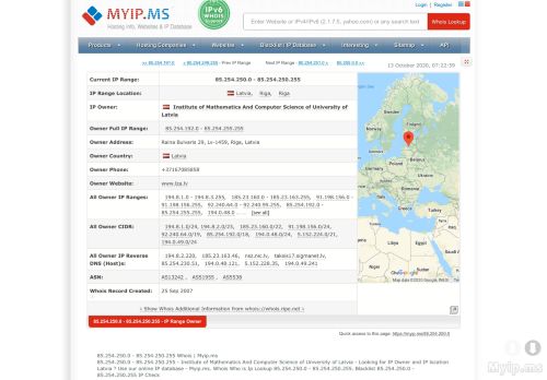 
                            11. 85.254.250.0 - 85.254.250.255 Whois | Myip.ms