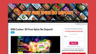 
                            11. 888 Casino - New Free Spins No Deposit