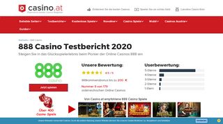 
                            7. 888 Casino Test 2019 - 140 € Willkommensbonus - Casino.at