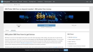 
                            12. 888 poker how to claim/get $88 free sign up bonus - PokerGlobal.info