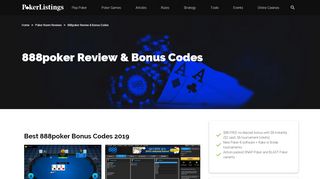 
                            6. 888 Poker Review | Best 888 Bonus & Promo Codes for 2019