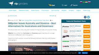 
                            10. 888poker leaves Australia and Slovenia - The best Alternatives