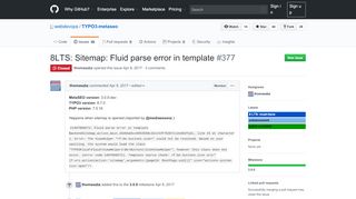 
                            1. 8LTS: Sitemap: Fluid parse error in template · Issue #377 · webdevops ...