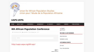 
                            11. 8th African Population Conference – UAPS-UEPA