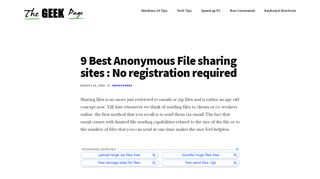 
                            2. 9 Best Anonymous File sharing sites : No registration required