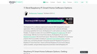 
                            1. 9 Best Raspberry Pi Smart Home Software Options - Electromaker.io