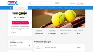 
                            9. 9% cashback bij Tennis-Point.nl | Altijd de hoogste cashback