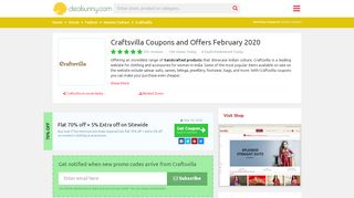 
                            5. 9 Craftsvilla Coupons & Offers - Verified 11 minutes ago - DealSunny