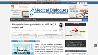 
                            9. 9 Hospitals de-empanelled from MJPJAY, 11 suspended | Medical ...