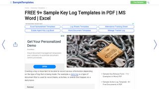 
                            3. 9+ Sample Key Log Templates - PDF, Word, Excel