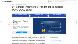 
                            9. 9+ Sample Password Spreadsheet Templates - PDF, DOC, Excel ...
