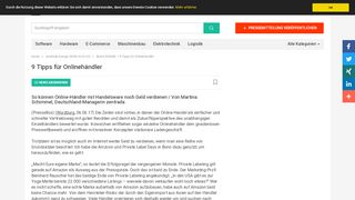 
                            9. 9 Tipps für Onlinehändler - zentrada Europe GmbH & Co KG ...