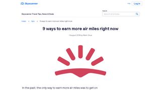 
                            8. 9 ways to earn more air miles right now - Skyscanner Singapore